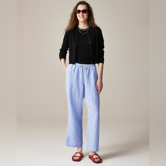 J.Crew Women’s Soleil pant in linen French Blue - Medium Petite - Picture 1 of 9